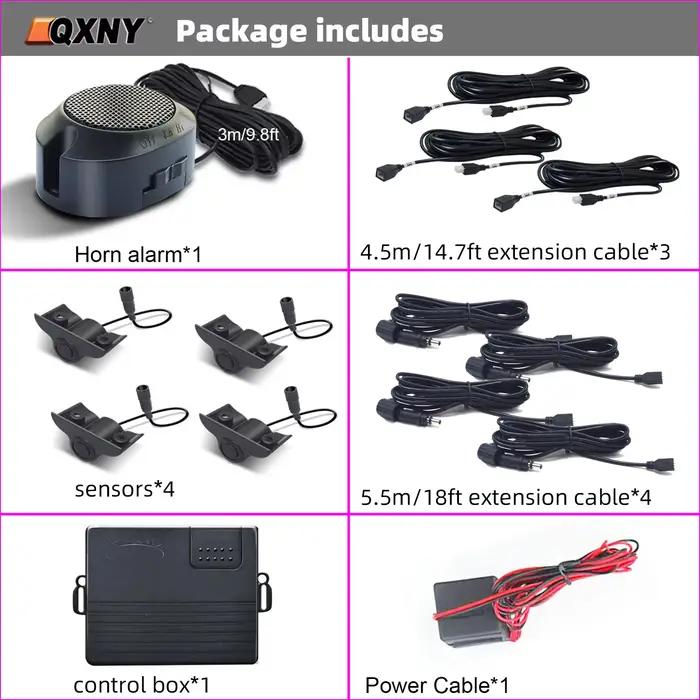 Capteurs de stationnement 4 Kit système d'alarme sonore camion Parktronic Radar de recul pour Van Rv
