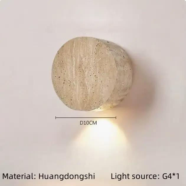 Lampe murale LED semi-circulaire en pierre naturelle créative de designer, pour salon, chambre, esca