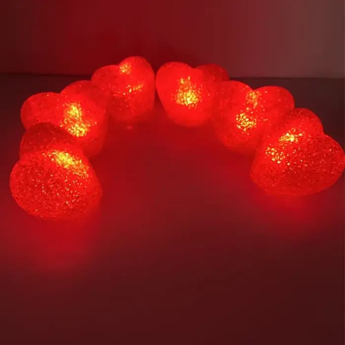 1 pièce Lampe de nuit LED en forme de cœur 8CM, lampe lumineuse pour décorations romantiques de fête