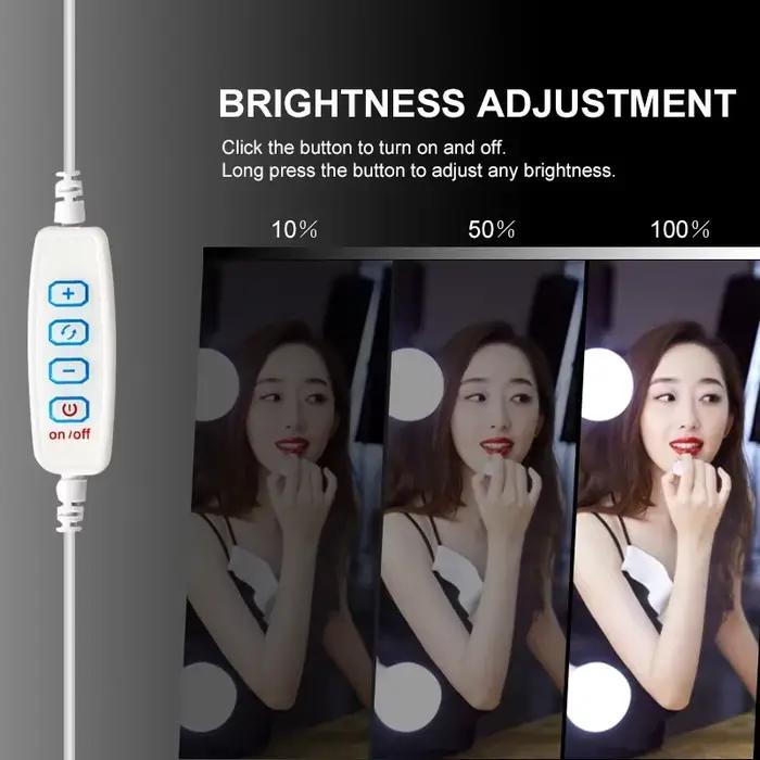 Ampoules LED détachables pour miroir de maquillage professionnel, alimentation USB, lumière pour miroir cosmétique, coiffeuse Hollywood, lumières de vanité