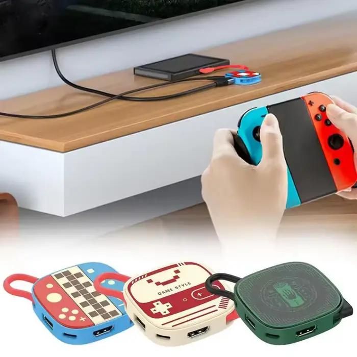 Commutateur 2 Dock HDMI 4K USB 3.0 Hub adaptateur USB répartiteur TV Station d'accueil Portable pour ordinateurs portables NDS Switch2 PC iPad MacBook Air P