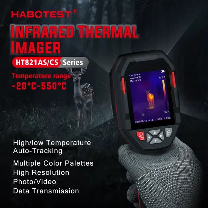 Caméra thermique rechargeable HABOTEST HT821AS -20 ℃ ~550 ℃ Caméra thermique portable étanche, anti-poussière et anti-chute