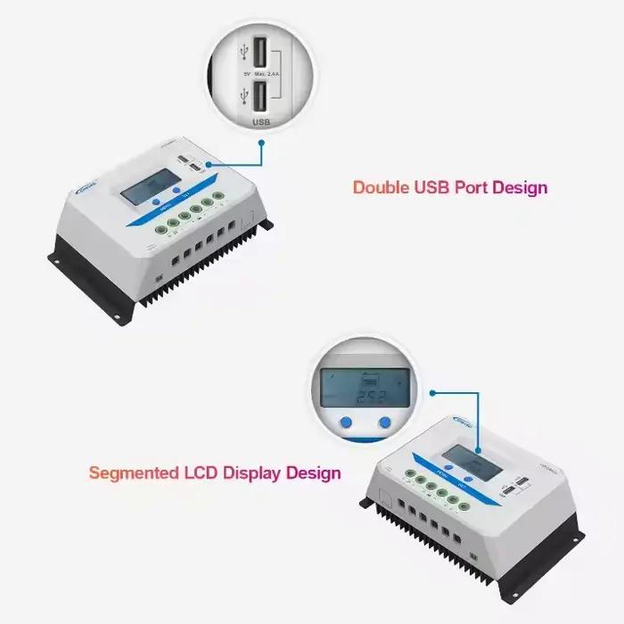 EPEVER 10A 20A 30A 45A 60A PWM contrôleur de Charge solaire VSAU régulateur de système d'énergie