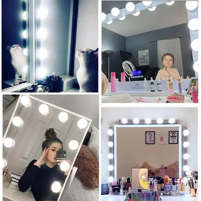 Ampoules LED détachables pour miroir de maquillage professionnel, alimentation USB, lumière pour miroir cosmétique, coiffeuse Hollywood, lumières de vanité