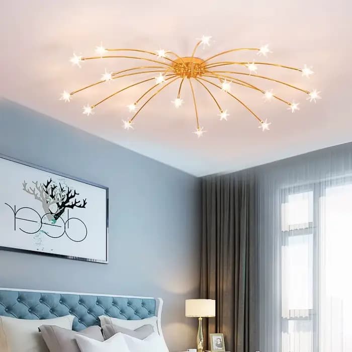 Nordique ciel étoile plafonniers lustres modernes pour salon lampe chaude romantique chambre lampe de chambre d'enfants Lustre luminaires