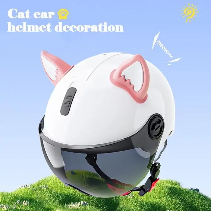 Accessoire de casque pour adultes, décoration d'oreille de casque, oreille de chat, accessoires décoratifs pour Scooter, vélo, moto