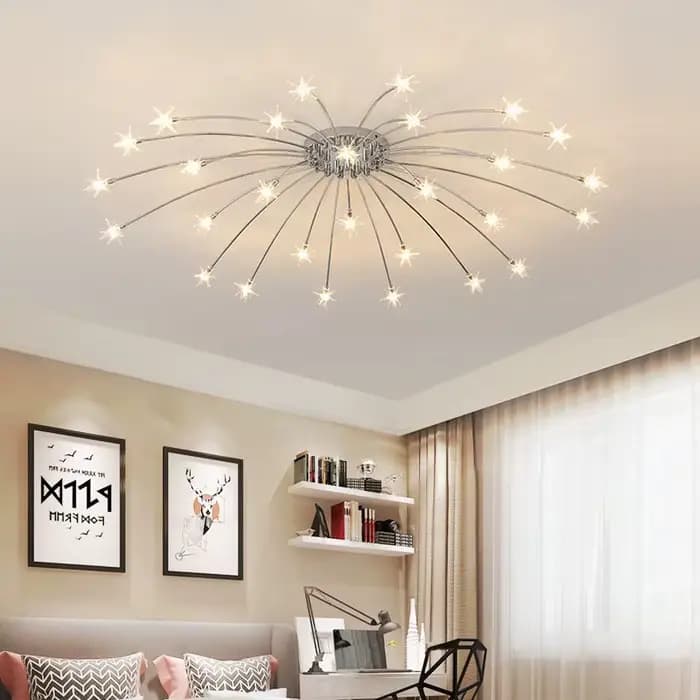 Nordique ciel étoile plafonniers lustres modernes pour salon lampe chaude romantique chambre lampe de chambre d'enfants Lustre luminaires