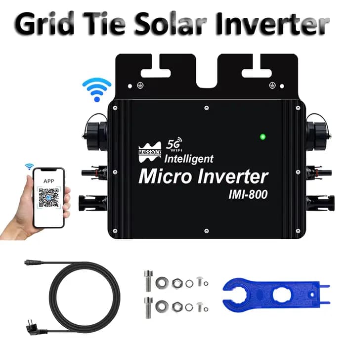 Micro onduleur solaire MPPT 800W, 22-50vdc, entrée de panneau solaire IP65, WiFi intégré pour réseau domestique 120VAC ou 230VAC