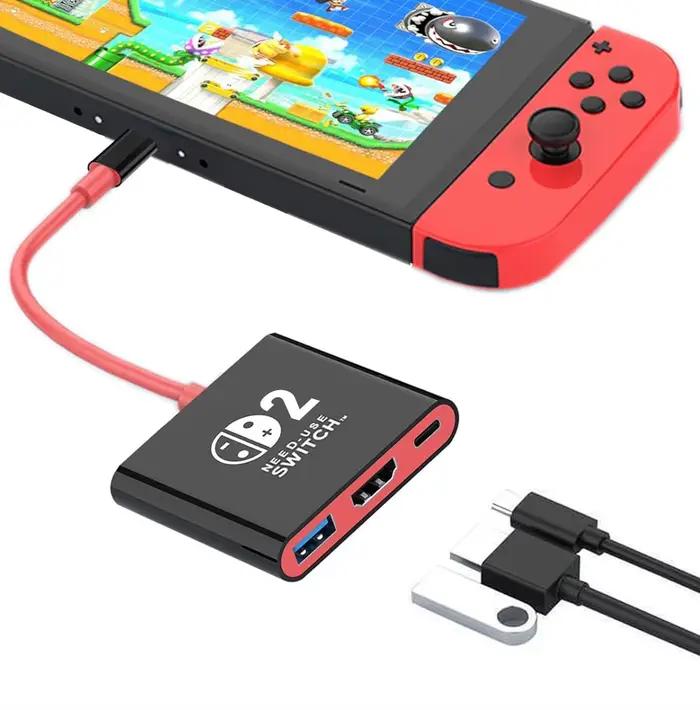 Commutateur 2 Dock HDMI 4K USB 3.0 Hub adaptateur USB répartiteur TV Station d'accueil Portable pour ordinateurs portables NDS Switch2 PC iPad MacBook Air P