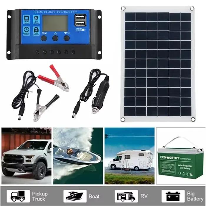 Panneau de charge solaire double USB 100W Max Power 18V