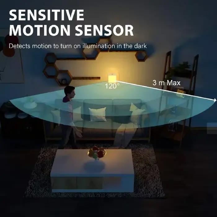 Veilleuse capteur de mouvement avec lumière LED prise ue lampes veilleuse pour enfants lampe de nuit sans fil pour Table de chevet chambre nuit