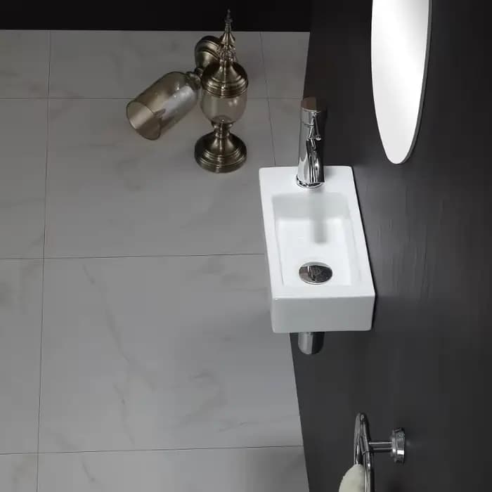 HOMini-Lavabo Mural en Céramique Ultra-Étroite, Lavabo Mural pour délégations, Chambre Familiale