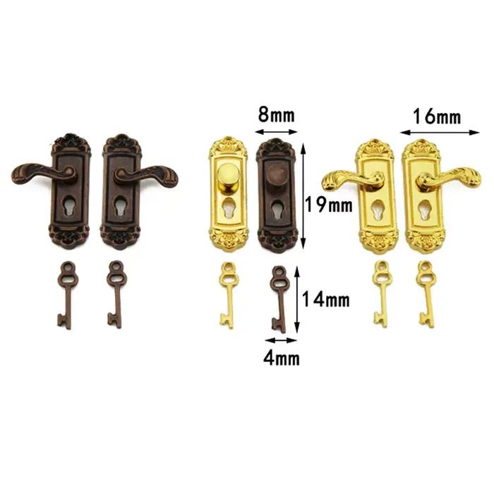 1 pièce, accessoires vintage amusants, bricolage, mini serrure de porte miniature pour maison de poupée 1/12