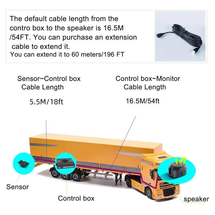 Capteurs de stationnement 4 Kit système d'alarme sonore camion Parktronic Radar de recul pour Van Rv camion remorque détecteur bip vocal