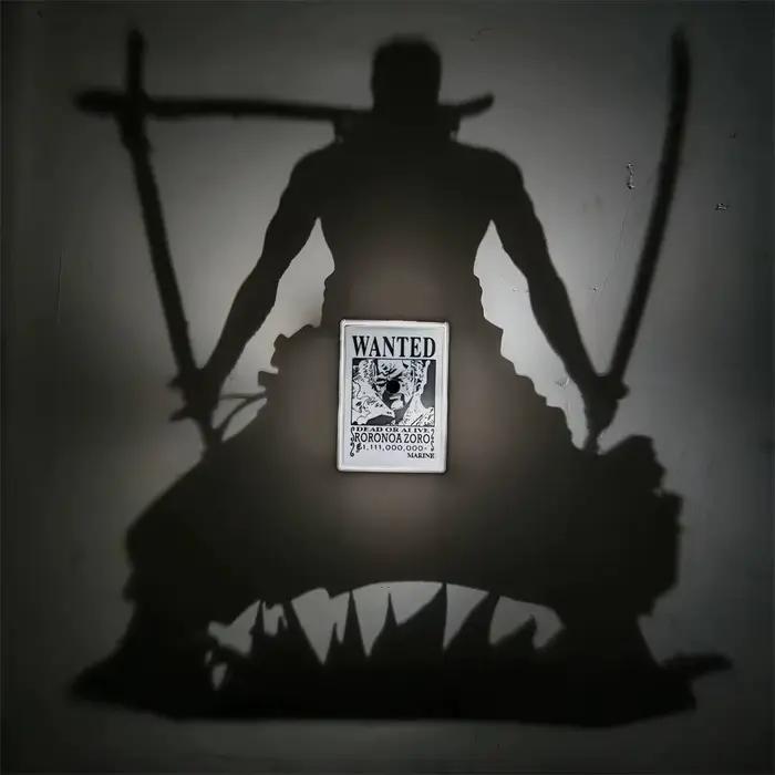 Lampe Murale Projecteur d'Ombre One Piece Roronoa Zoro Luffy Goku 2026 – Jouet Lumineux Créatif, Accessoire Anime, Cadeau de Collection