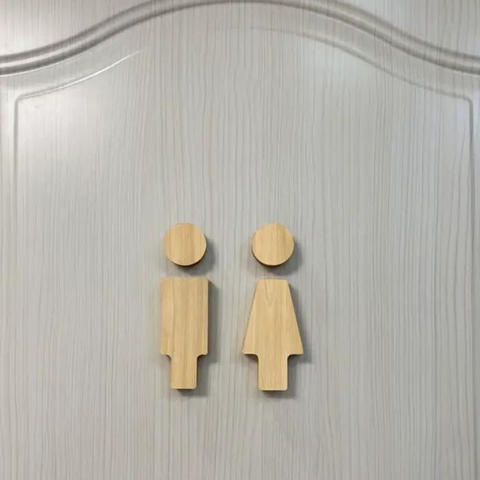 HODecoration-Panneau de toilette en bois massif pour hommes et femmes, Premium HOSign, Home