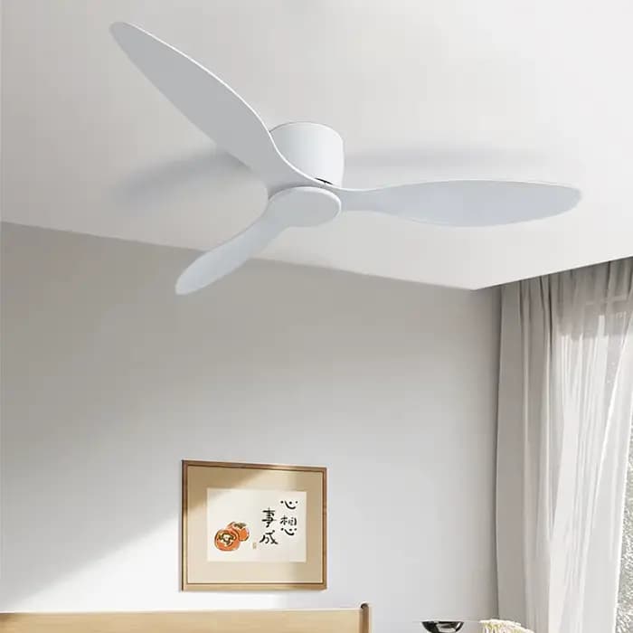 42 52 pouces ventilateurs de plafond sans lumière moteur à courant continu télécommande ventilateurs de refroidissement lampe ventilateur de plafond au sol bas bois blanc ventilateurs de couleur noire