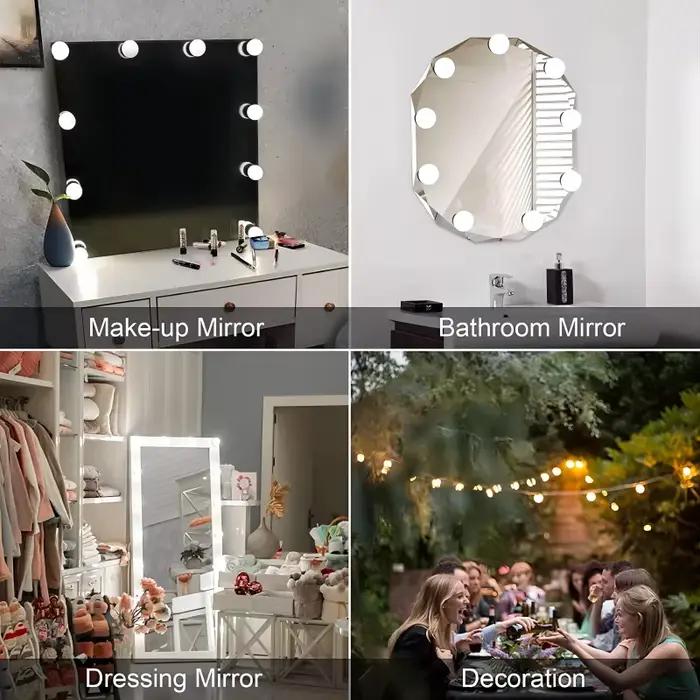 Ampoules LED détachables pour miroir de maquillage professionnel, alimentation USB, lumière pour miroir cosmétique, coiffeuse Hollywood, lumières de vanité