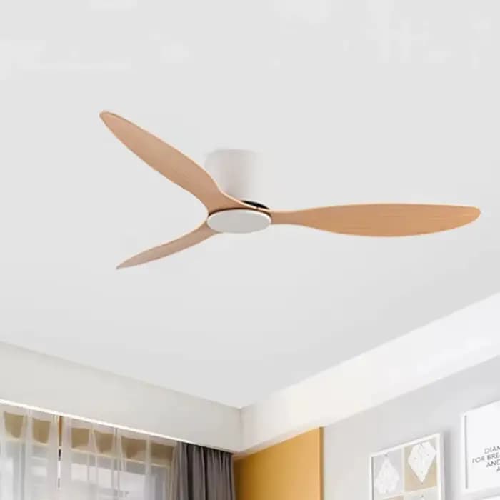 42 52 pouces ventilateurs de plafond sans lumière moteur à courant continu télécommande ventilateurs de refroidissement lampe ventilateur de plafond au sol bas bois blanc ventilateurs de couleur noire