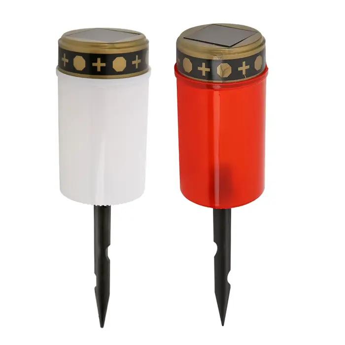Lampe à bougie décorative LED sans flamme à énergie solaire