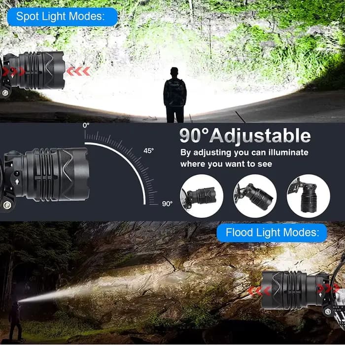 Nouveau 10000000 LM lampe frontale la plus puissante 800W phare USB lampe de poche Rechargeable haute puissance lampe frontale extérieure lumière de pêche