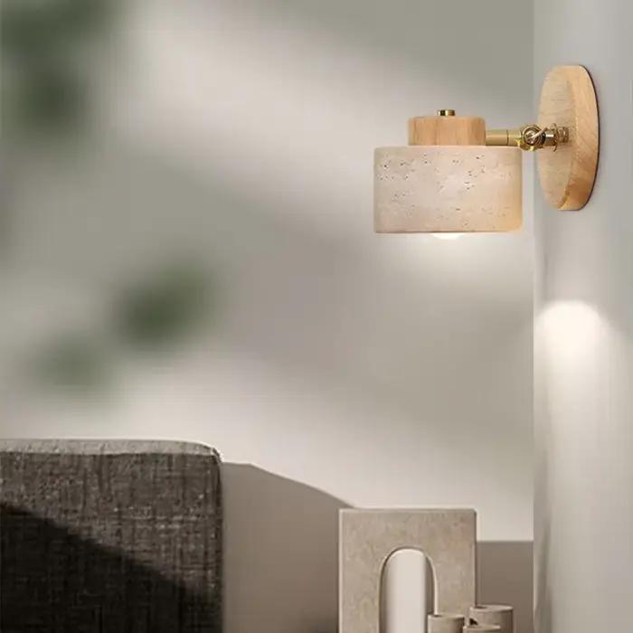 Grotte jaune pierre style japonais wabi-sabi chambre chevet applique rétro chez l'habitant étude rotatif applique avec interrupteur pour