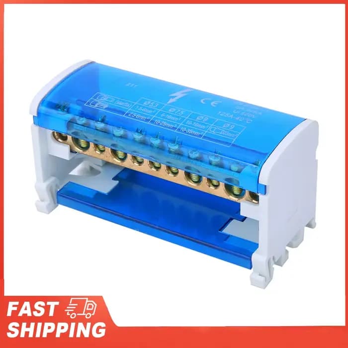 Boîte de Distribution de bornier sur Rail Din, boîte de Distribution de bornes, Rail Din, 2 niveaux monophasé avec couvercle anti-poussière Transparent 211