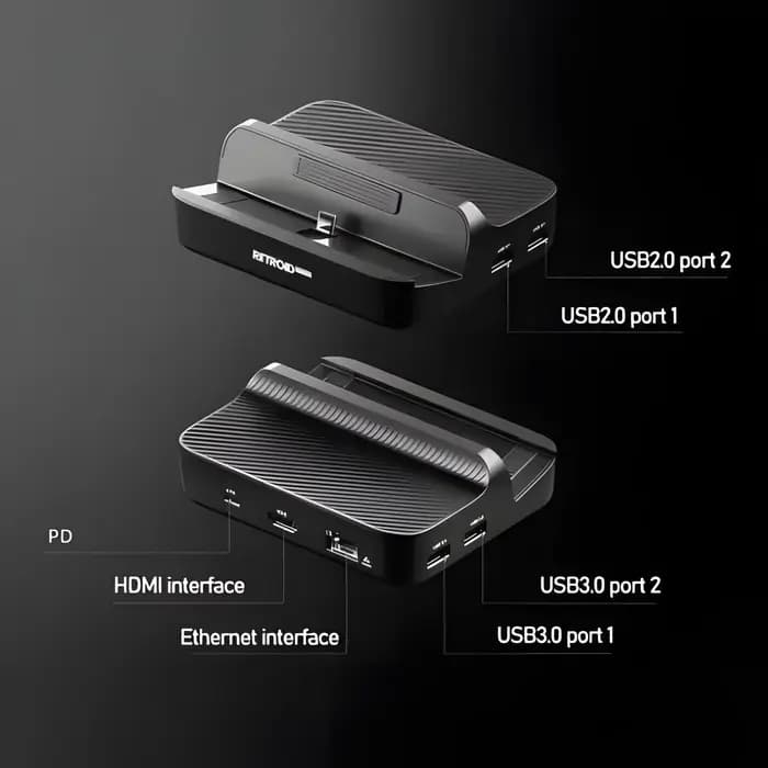 Station d'accueil Retroid Pocket 5 pour Retroid Pocket 4 Pro / RP5 / Retroid Pocket Mini Console de jeu, accessoires personnalisés