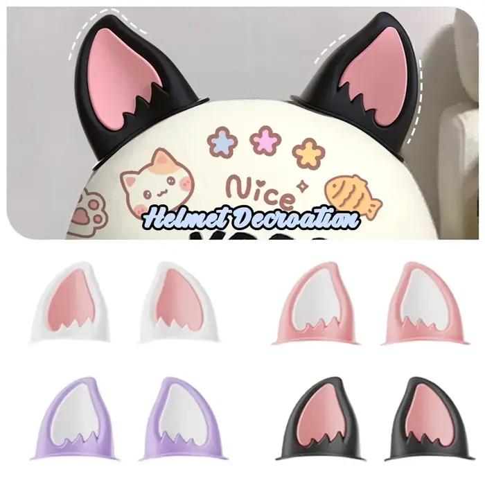 Accessoire de casque pour adultes, décoration d'oreille de casque, oreille de chat, accessoires décoratifs pour Scooter, vélo, moto