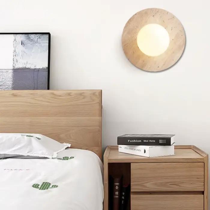 Lampe murale LED semi-circulaire en pierre naturelle créative de designer