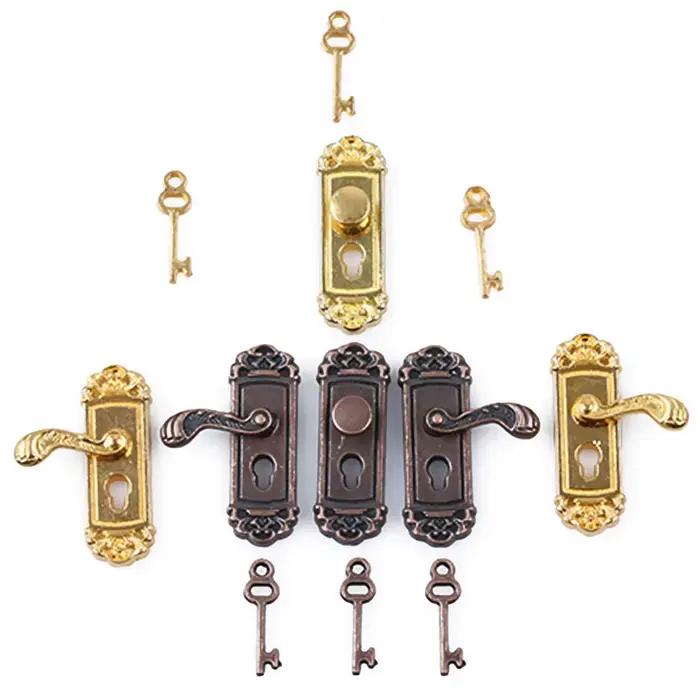 1 pièce, accessoires vintage amusants, bricolage, mini serrure de porte miniature pour maison de poupée 1/12
