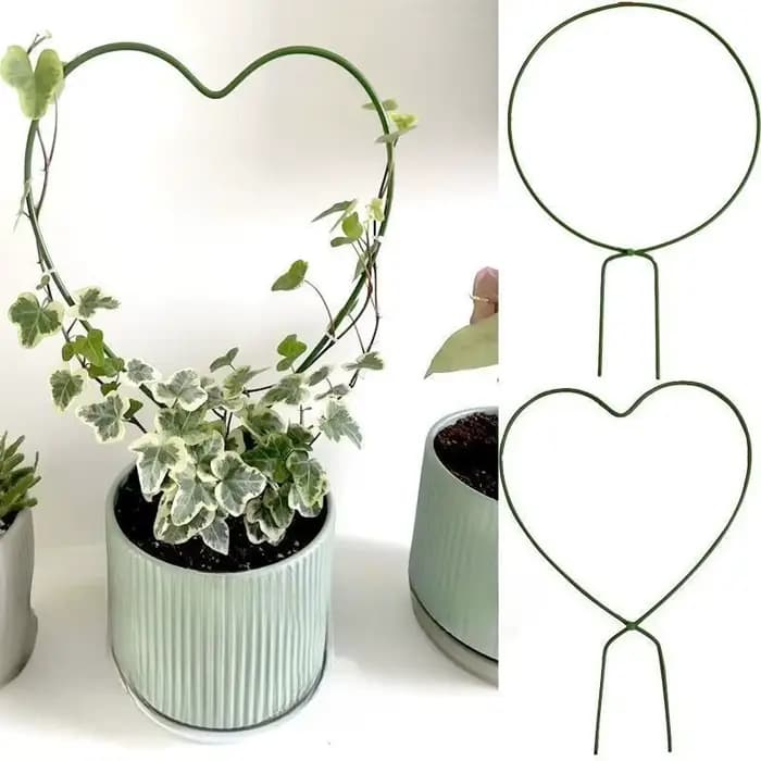 Treillis de jardin en métal avec revêtement, cadre d'escalade pour plantes en fer robuste avec ouverture en forme de cœur, conception de cadre en A robuste, 2 pièces