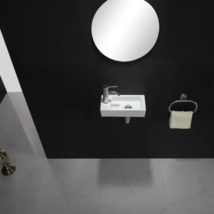 HOMini-Lavabo Mural en Céramique Ultra-Étroite, Lavabo Mural pour délégations, Chambre Familiale