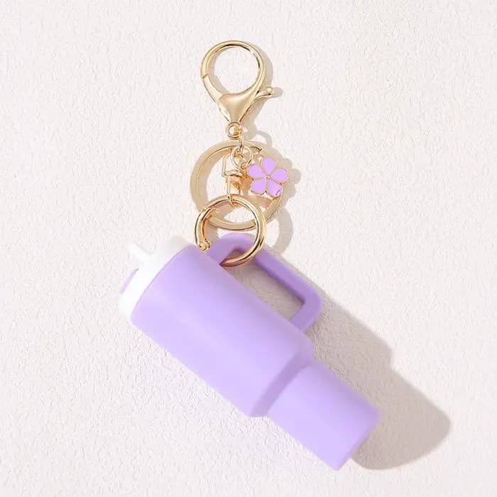 Stanley Cup Mini gobelet porte-clés accessoires mignon tasse porte-clés avec fleur sac à main sac à dos pour les femmes