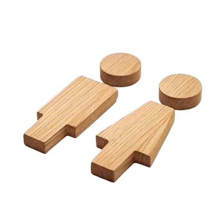 HODecoration-Panneau de toilette en bois massif pour hommes et femmes, Premium HOSign, Home