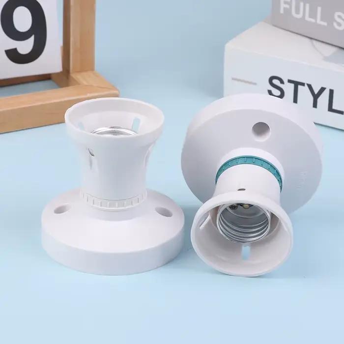 Support de lampe LED E27 haute puissance pour plafonnier, base d'éclairage LED de bureau, douille résistante à la chaleur pour la maison, support de lampe rond