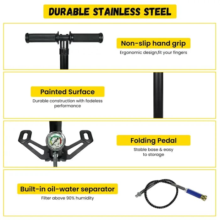 TUXING 30Mpa 4500Psi 4 étapes haute pression PCP pompe quatre étages à commande manuelle pompe à Air HPA réservoir chasse voiture vélo remplissage d'air