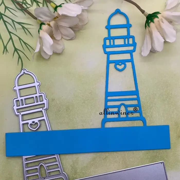 Matrice de découpe en métal DIY, motif phare de signalisation de navigation, pour scrapbooking, cartes en papier gaufré, albums et modèles de découpe pour loisirs créatifs