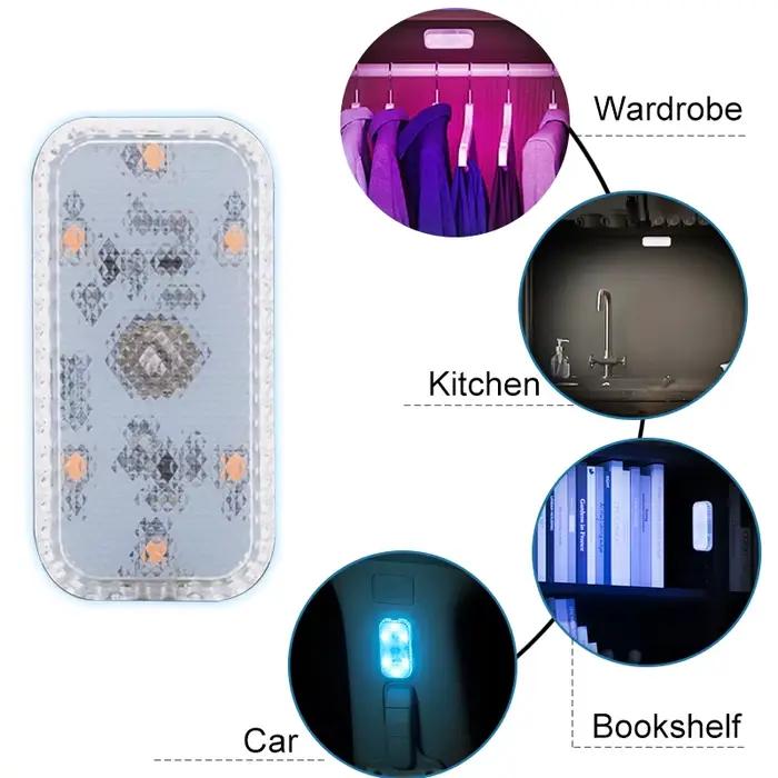 Mini lampe d'intérieur LED magnétique sans fil, tactile, pour toit automatique, plafond, lecture, coffre, boîte de rangement, chargement USB