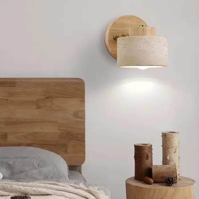Grotte jaune pierre style japonais wabi-sabi chambre chevet applique rétro chez l'habitant étude rotatif applique avec interrupteur pour