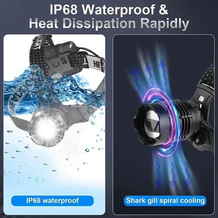 Nouveau 10000000 LM lampe frontale la plus puissante 800W phare USB lampe de poche Rechargeable haute puissance lampe frontale extérieure lumière de pêche