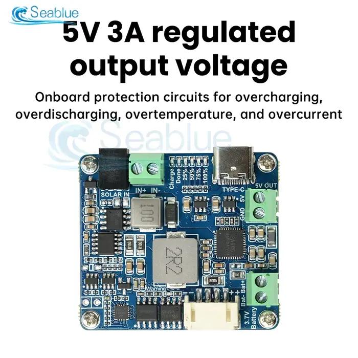Gestionnaire d'énergie solaire 6-24V, sortie régulée 5V 3A avec charge MPPT, prend en charge l'interface PD/QC type-c pour la production d'énergie solaire