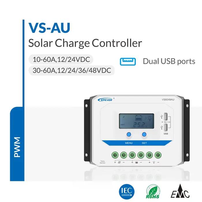 EPEVER 10A 20A 30A 45A 60A PWM contrôleur de Charge solaire VSAU régulateur de système d'énergie
