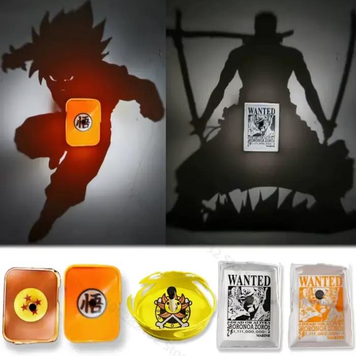 Lampe Murale Projecteur d'Ombre One Piece Roronoa Zoro Luffy Goku 2026 – Jouet Lumineux Créatif, Accessoire Anime, Cadeau de Collection
