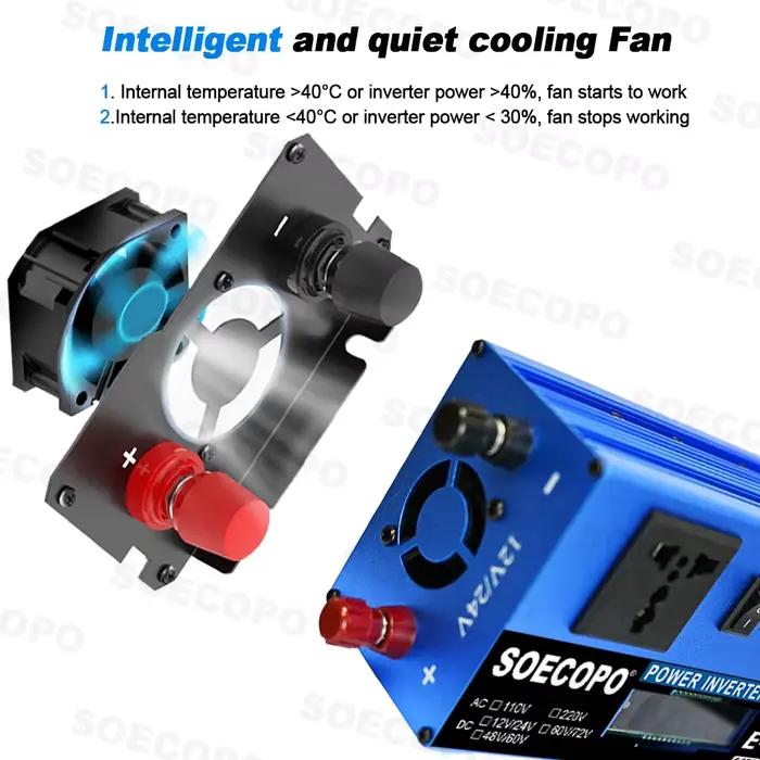 Kit Système Solaire SOECOPO 7000W Double Tension avec Onduleur 12V vers 110V/220V