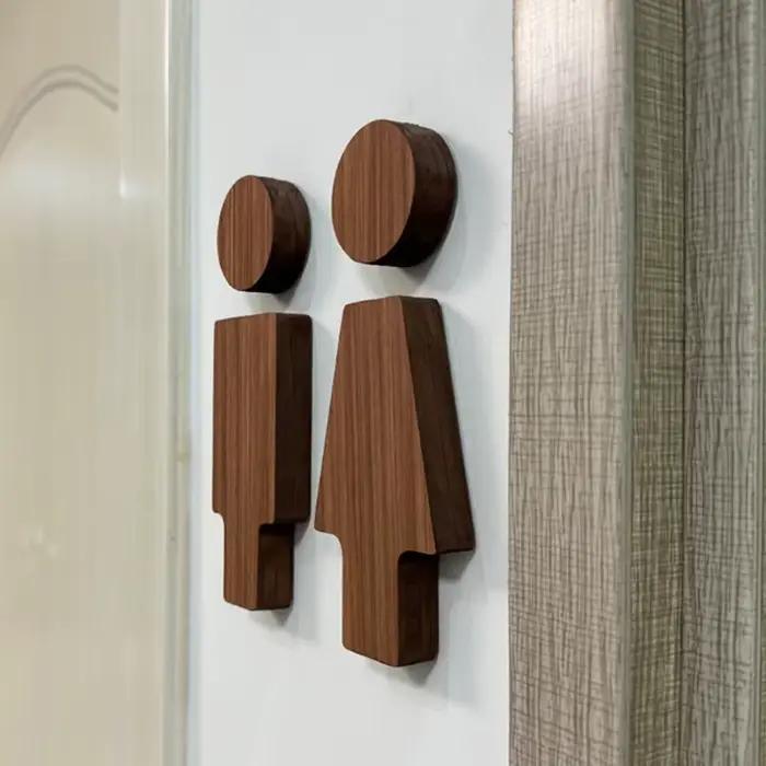 HODecoration-Panneau de toilette en bois massif pour hommes et femmes, Premium HOSign, Home