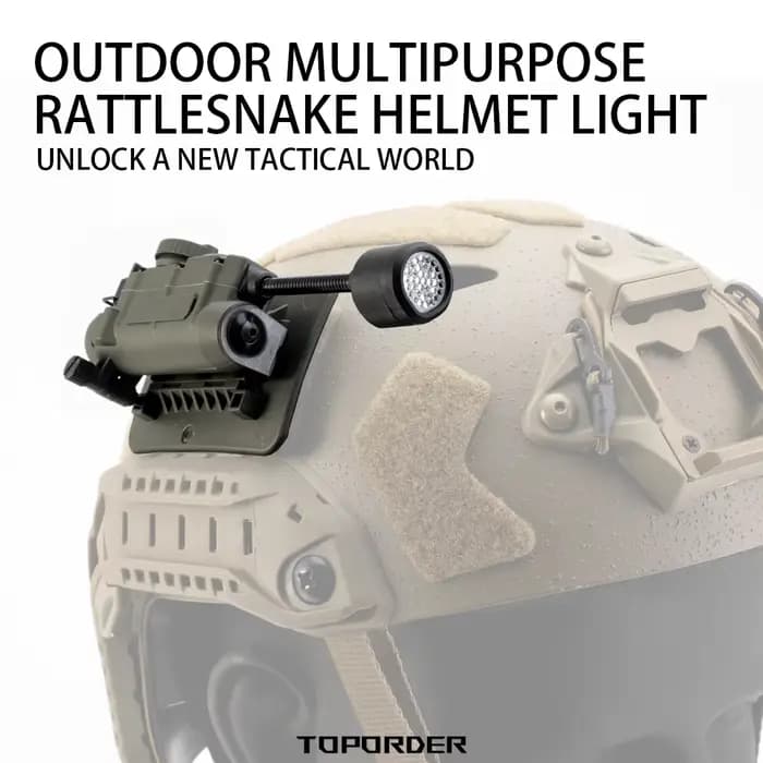 Lampe de casque tactique à enrouleur latéral, lumière stroboscopique rouge/vert/bleu/blanc/IR tête IFF, lampe de poche auxiliaire LED pour la chasse et la pêche