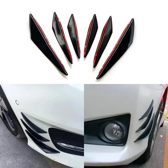 6 unités/kit Pare-chocs avant universels, diffuseur de lèvre, séparateur, ailerons, spoiler de carrosserie, canards de tuning automobile, décoration automobile à Valence