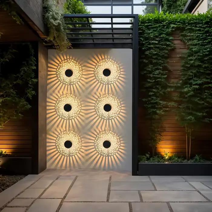 Lampe murale solaire d'extérieur en métal IP65