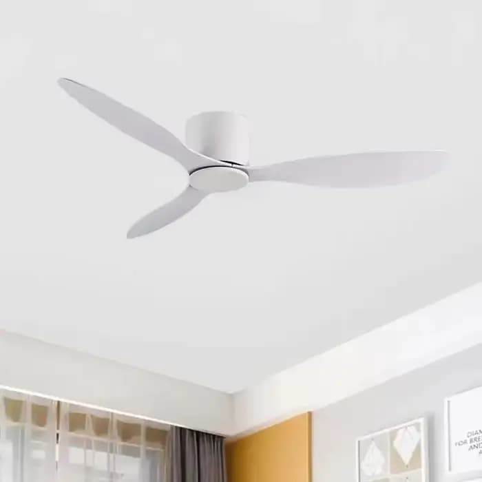 42 52 pouces ventilateurs de plafond sans lumière moteur à courant continu télécommande ventilateurs de refroidissement lampe ventilateur de plafond au sol bas bois blanc ventilateurs de couleur noire